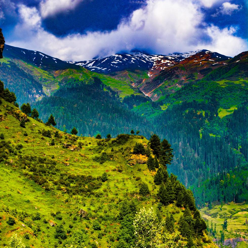 Picture Of The Snow-Capped Mountains Manali