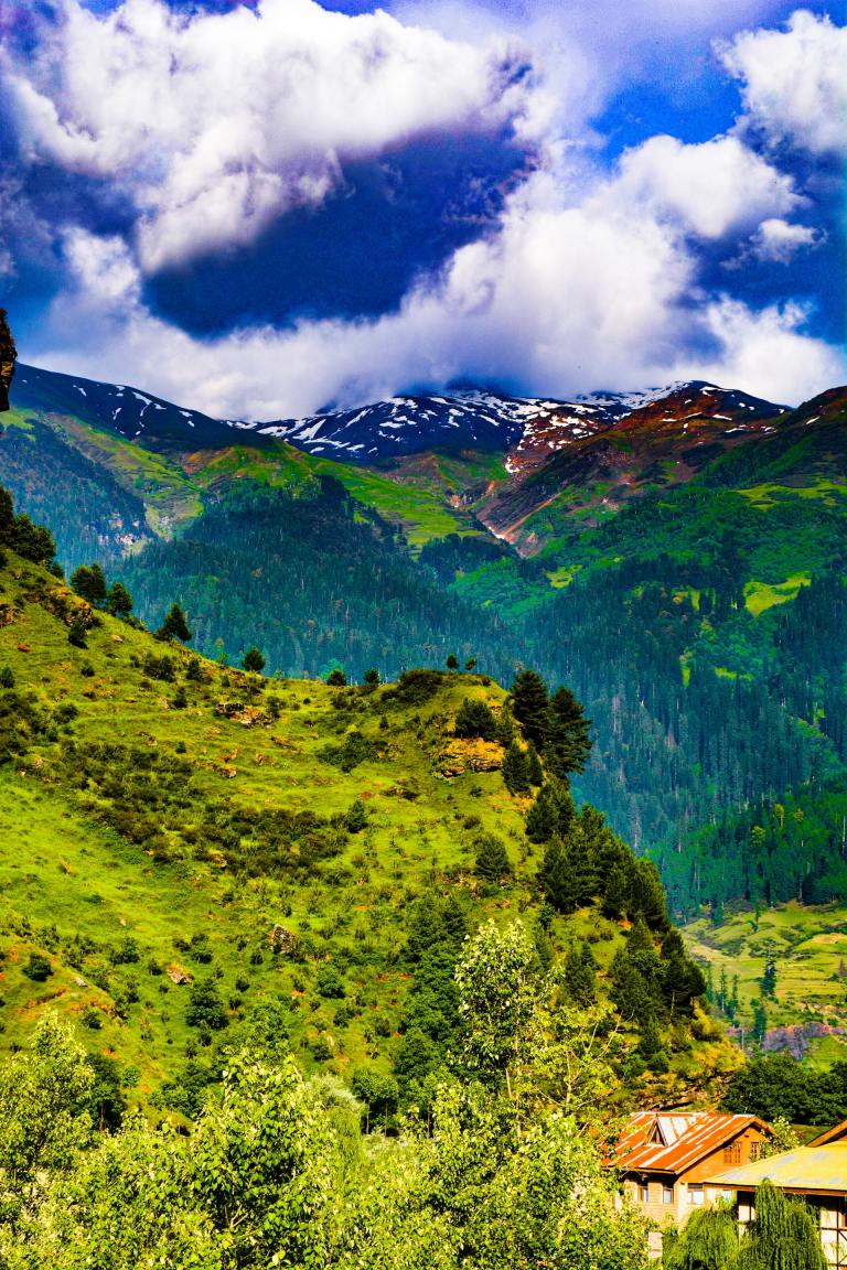 Picture Of The Snow-Capped Mountains Manali