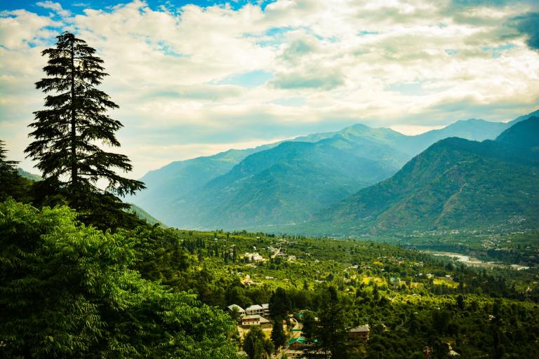 Manali Green Landscape View Of The Mountains