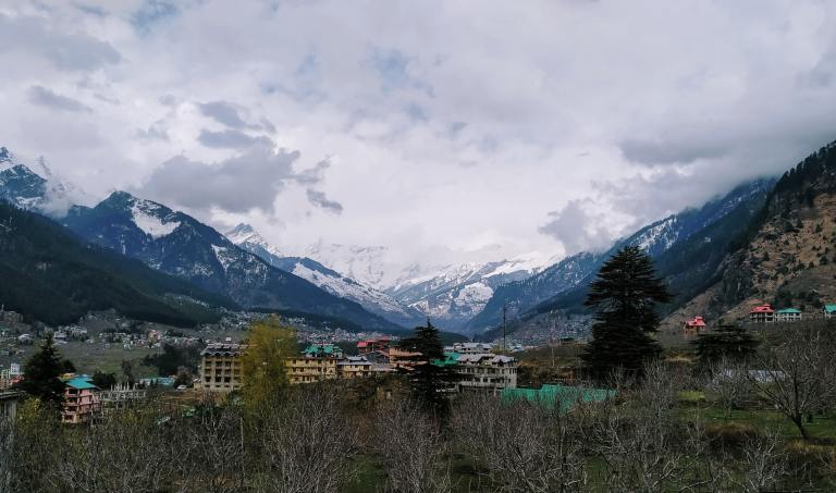 Manali Village On The Lap Of Mountain